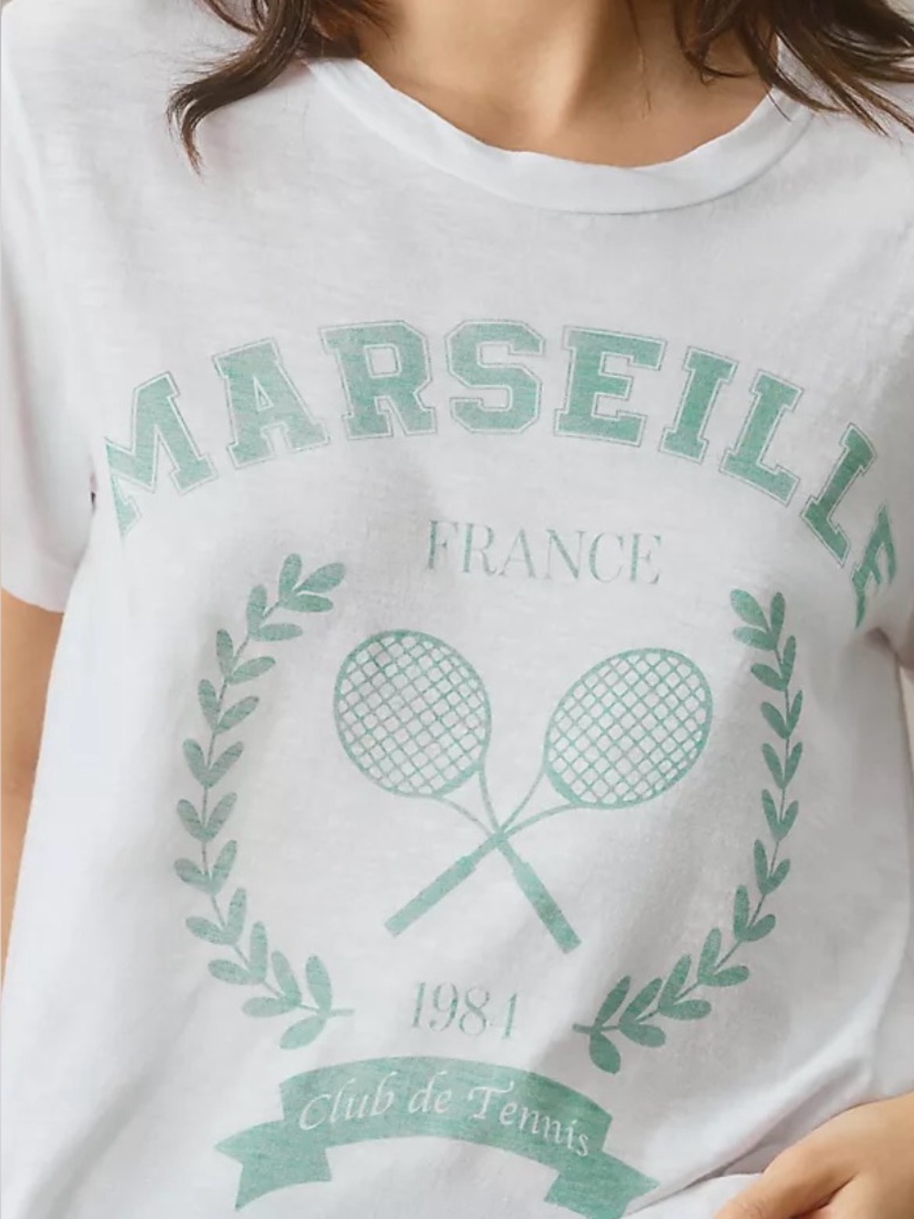 Anthropologie Sundry Marseille Paris Tennis Graphic T-shirt